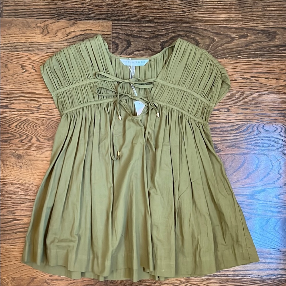 Trina Turk Olive Green Blouse
